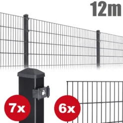 Zaunpaket PICO ca. 1 m x ca. 12 m anthrazit verzinkt pulverbeschichtet