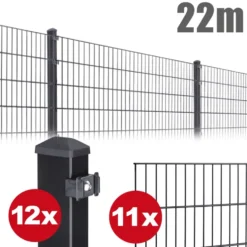 Zaunpaket PICO ca. 1,2 m x ca. 22 m anthrazit verzinkt pulverbeschichtet