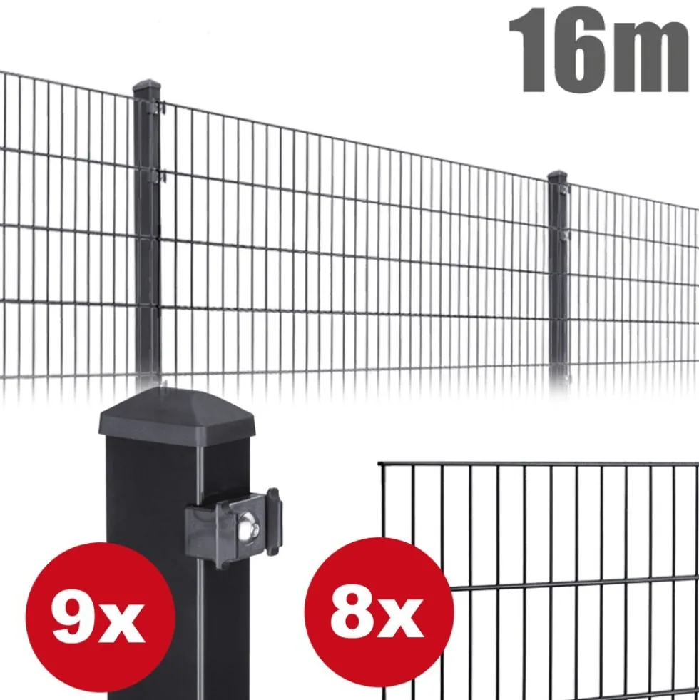 Zaunpaket PICO ca. 1 m x ca. 16 m anthrazit verzinkt pulverbeschichtet