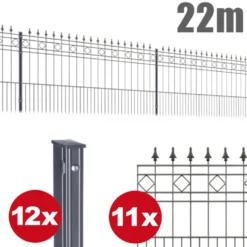 Zaunpaket RIMINI ca. 21 m x 0,9 m in Anthrazit