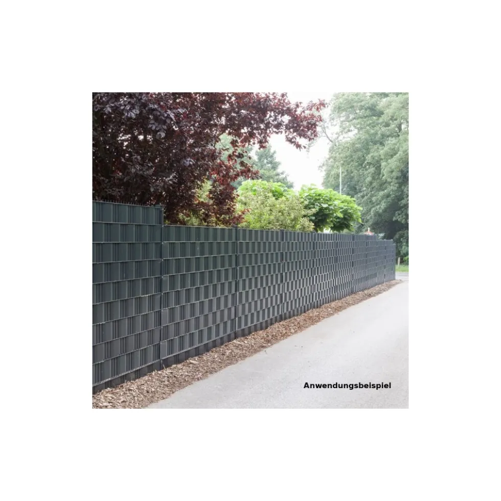 Zaun Sichtschutz und Windschutz A1-Blickdicht 2 Rollen, 19 cm Breit in Weißaluminium mit Klemmschienen