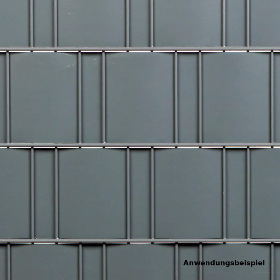 Zaun Sichtschutz und Windschutz A1-Blickdicht 2 Rollen, 19 cm Breit in Weißaluminium mit Klemmschienen