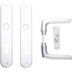 Zimmertürgarnitur 72 mm Aluminium mit Befestigungsschrauben