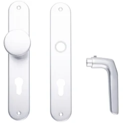 Zimmertürgarnitur 72 mm Aluminium mit Knauf und Drücker