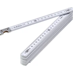 Zollstock 2m mit Anschlag und Flaschenöffner, weiß
